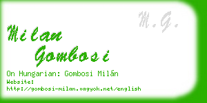 milan gombosi business card